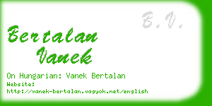 bertalan vanek business card